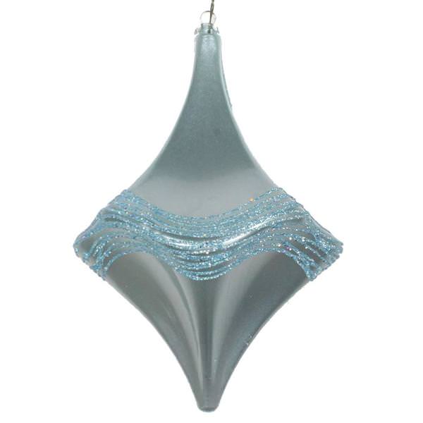 8" Baby Blue Candy Glitter Drop Ornament