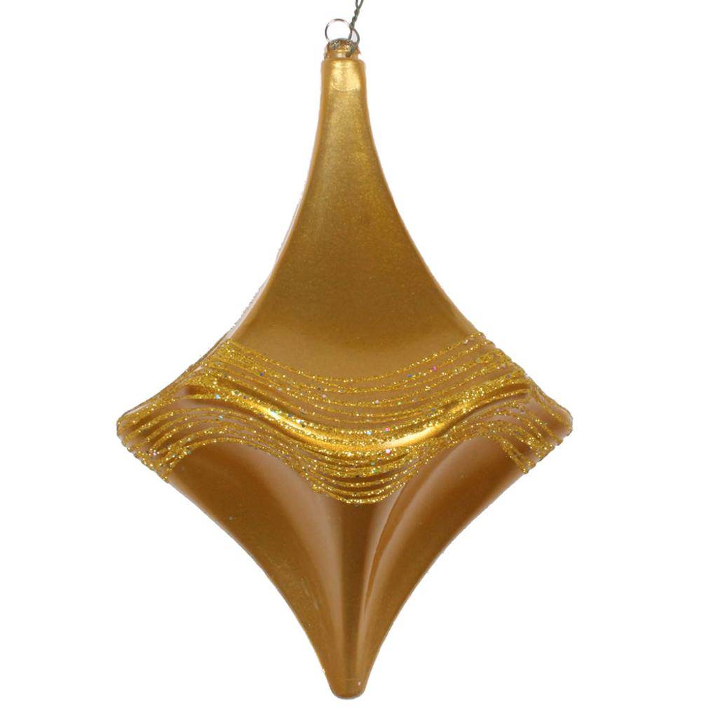 Vickerman 615065 Gold Colored Christmas Tree Drop Style Ornament