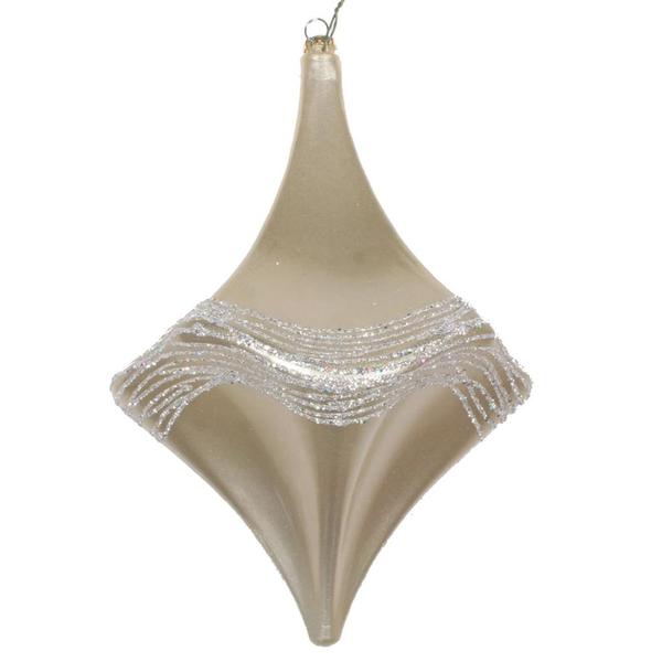 8" Champagne Candy Glitter Drop Ornament