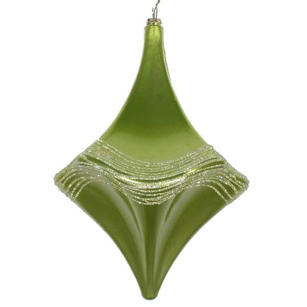 8" Celadon Candy Glitter Drop Ornament