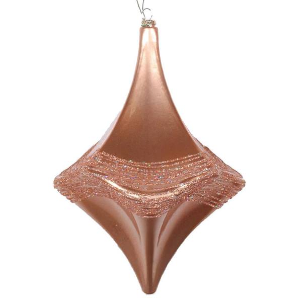 8" Rose Gold Candy Glitter Drop Ornament