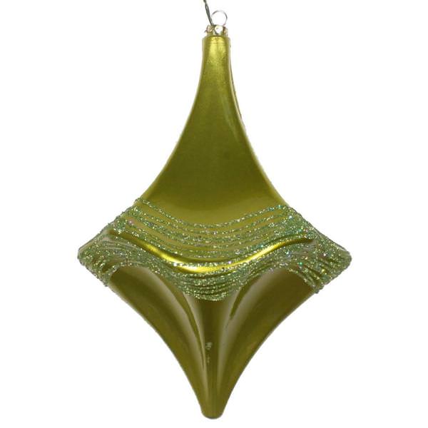 8" Lime Candy Glitter Drop Ornament