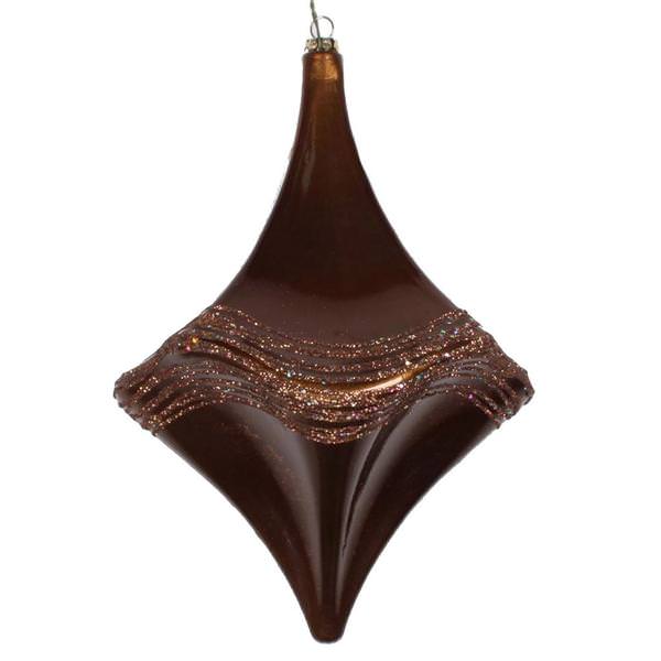 8" Mocha Candy Glitter Drop Ornament