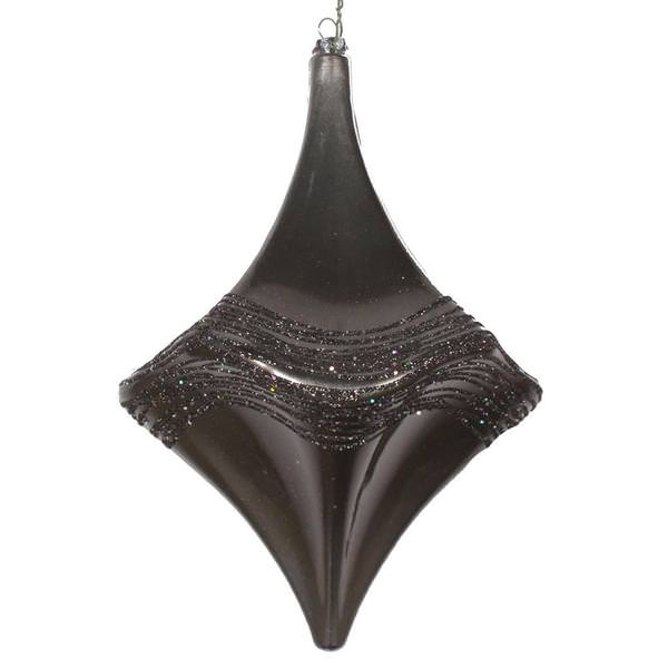 8" Gunmetal Candy Glitter Drop Ornament
