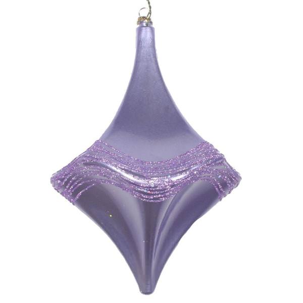 8" Lavender Candy Glitter Drop Ornament