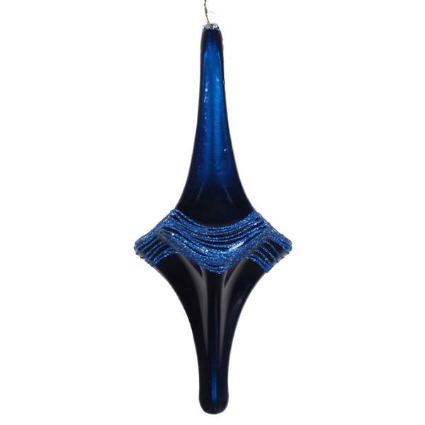 12"  Blue Candy Glitter Drop Ornament