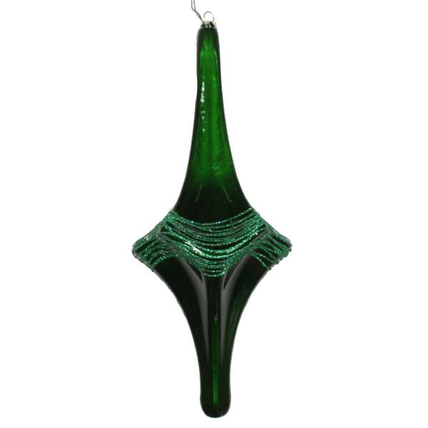 12" Green Candy Glitter Drop Ornament