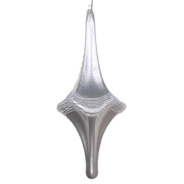 12" Silver Candy Glitter Drop Ornament