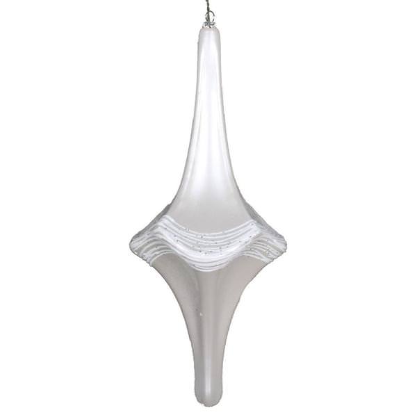 12" White Candy Glitter Drop Ornament