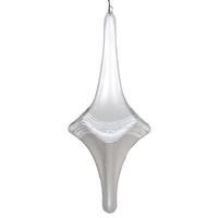 Vickerman 12" White Candy Glitter Drop Ornament