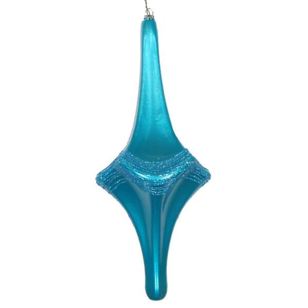 12" Turquoise Candy Glitter Drop Ornament