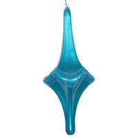 Vickerman 12" Turquoise Candy Glitter Drop Ornament