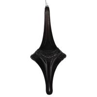 Vickerman 12" Black Candy Glitter Drop Ornament