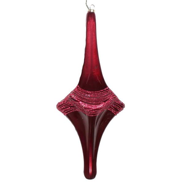 12" Berry Red Candy Glitter Drop Ornament