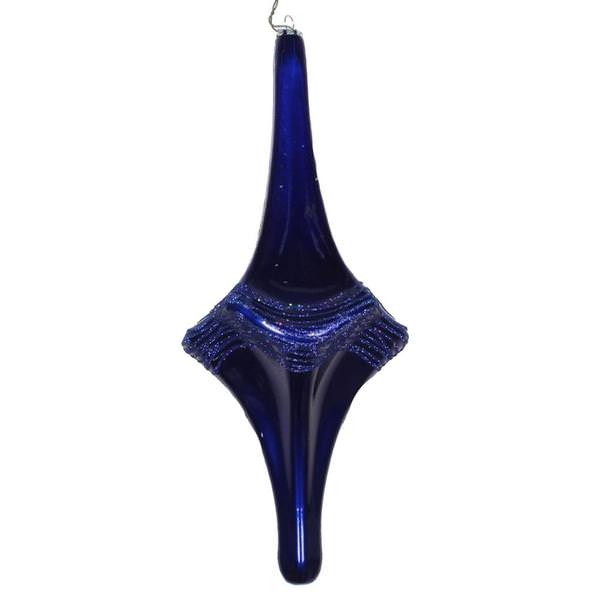 12" Cobalt Blue Candy Glitter Drop Ornament