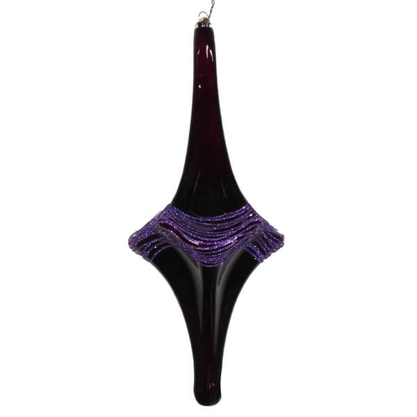 12" Plum Candy Glitter Drop Ornament