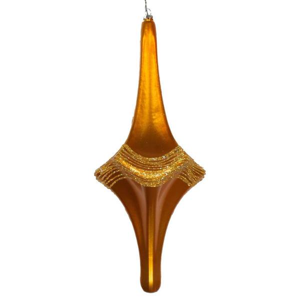12" Antique Gold Candy Glitter Drop Ornament