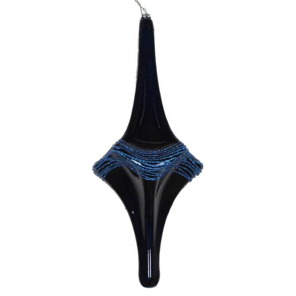 12" Midnight Blue Candy Glitter Drop Ornament