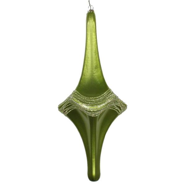 12" Celadon Candy Glitter Drop Ornament