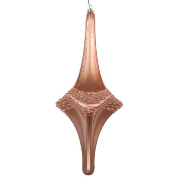 12" Rose Gold Candy Glitter Drop Ornament