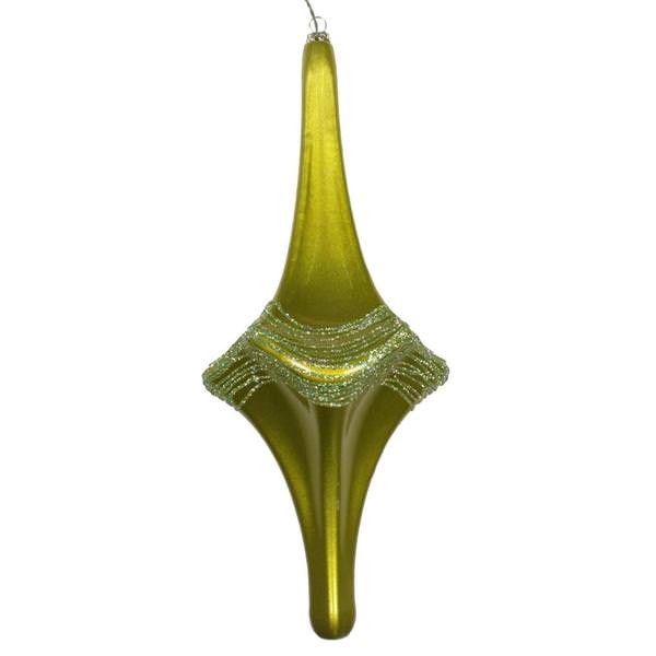 12" Lime Candy Glitter Drop Ornament