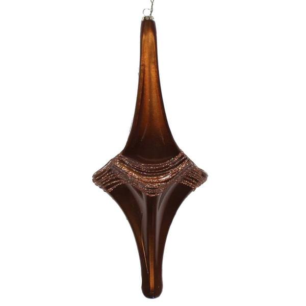12" Mocha Candy Glitter Drop Ornament