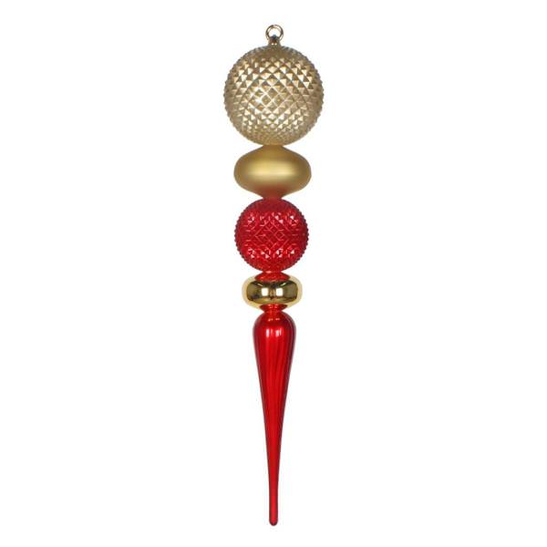 26" Red / Gold Durian Finial Ornament
