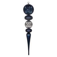 Vickerman 26" Midnight Blue / Silver Durian Finial Ornament