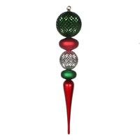 Vickerman 26" Red / Silver / Green Durian Finial Ornament