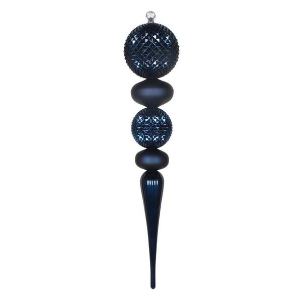 26" Midnight Blue Candy/Matte Finial Ornament