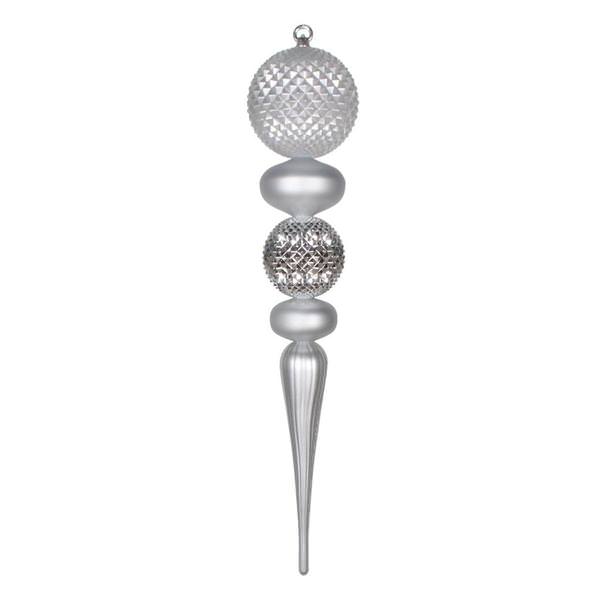 26" Silver Candy/Matte Durian Finial Ornament