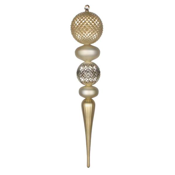 26" Champagne Durian Candy Matte Finial Ornament