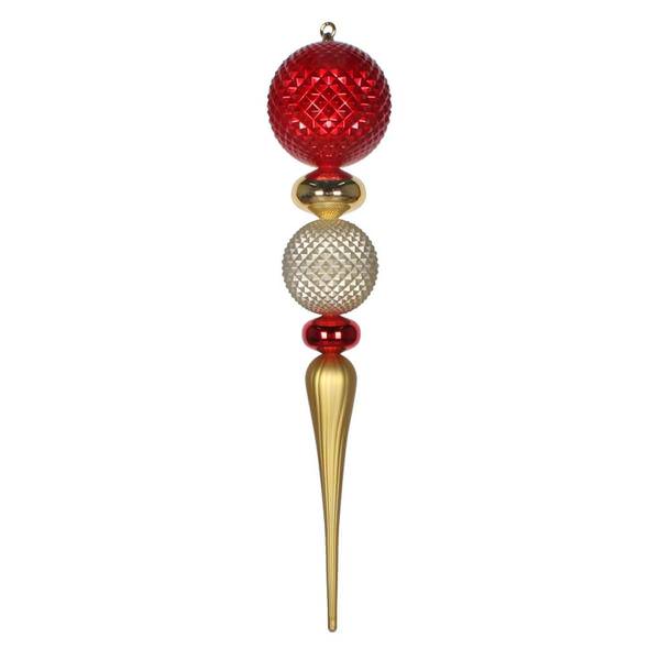 33" Red / Gold / Champagne Durian Finial Ornament