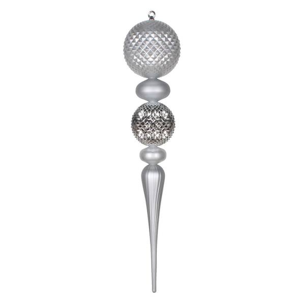 33" Silver Candy/Matte Durian Finial Ornament