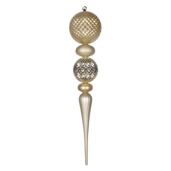 33" Champagne Durian Candy Matte Finial Ornament