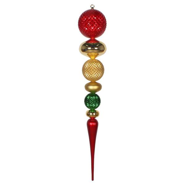 42" Red / Green / Gold Durian Finial Ornament