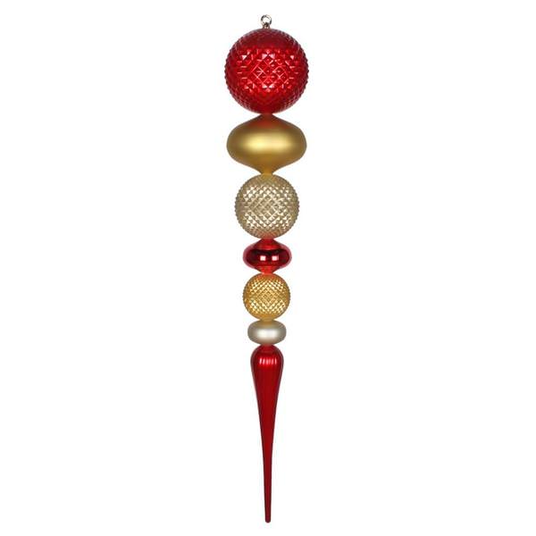 42" Red / Gold / Champagne Durian Finial Ornament