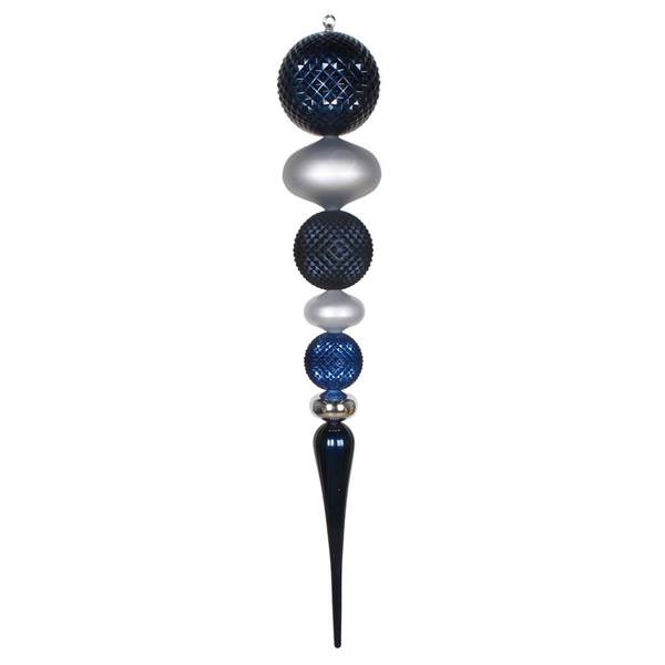 42" Midnight Blue / Silver Durian Finial Ornament