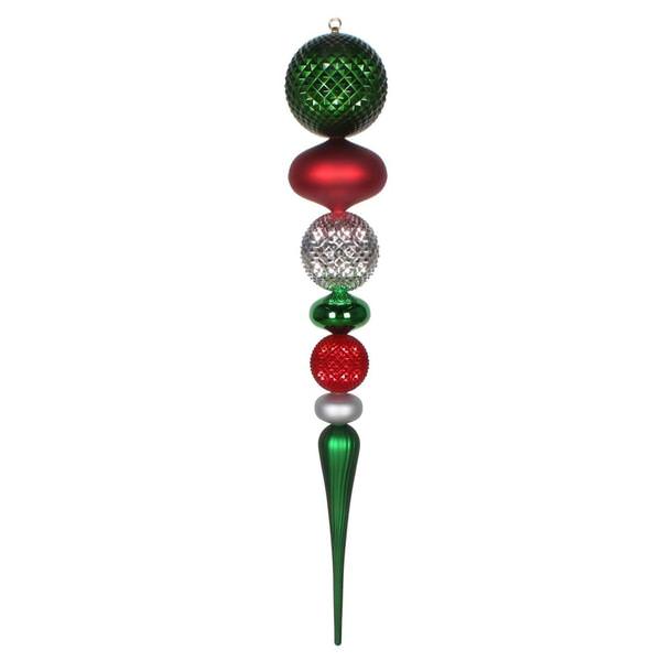 42" Red / Silver / Green Durian Finial Ornament