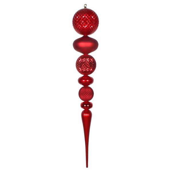 42" Red Durian Candy Matte Finial Ornament