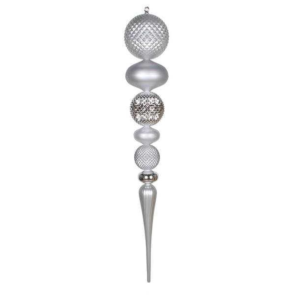 42" Silver Candy/Matte Durian Finial Ornament