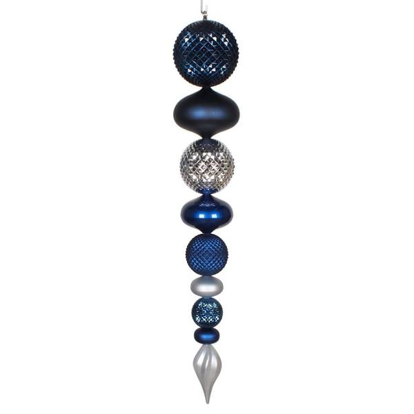 45" Midnight Blue / Silver Durian Finial Ornament