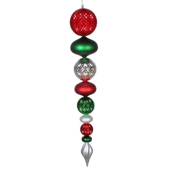 45" Red / Silver / Green Durian Finial Ornament