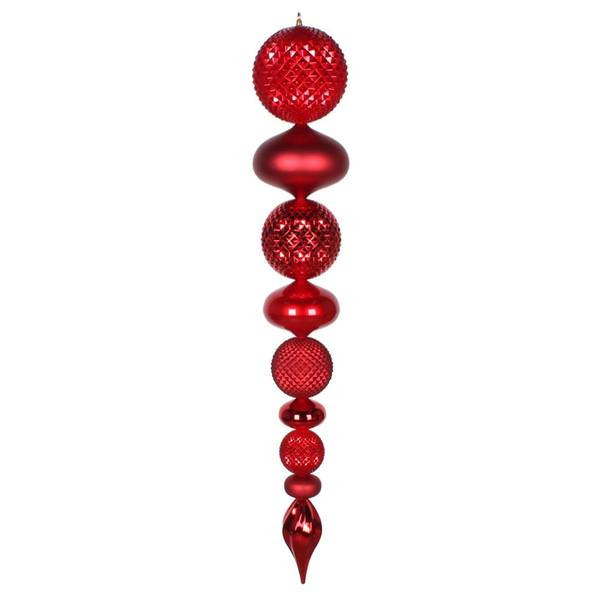 45" Red Durian Candy Matte Finial Ornament