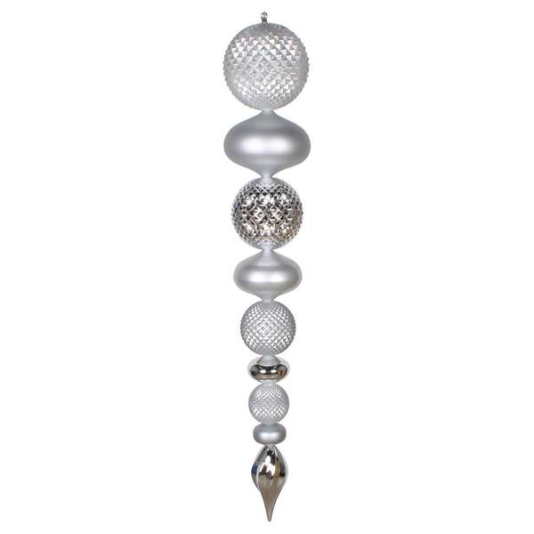 45" Silver Candy/Matte Durian Finial Ornament