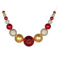 Vickerman 76" Red / Gold / Champagne Ornament Swag