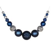 Vickerman 76" Midnight Blue / Silver Ornament Swag