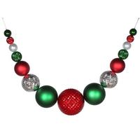 Vickerman 76" Red / Silver / Green Ornament Swag
