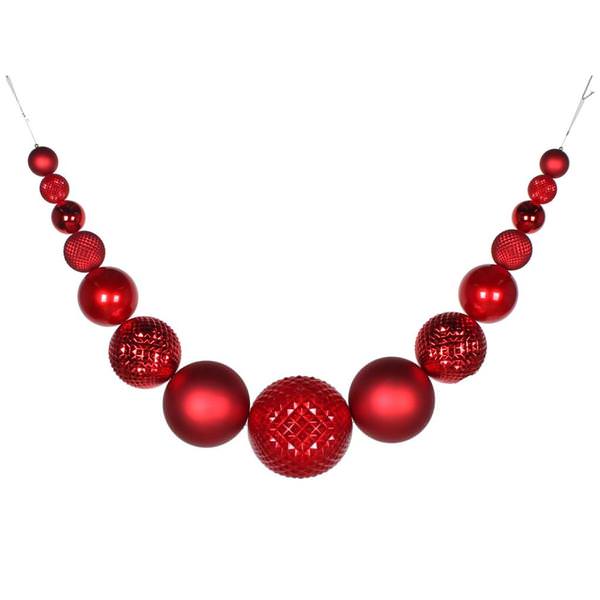 76" Red Candy/Matte Durian Ornament Swag