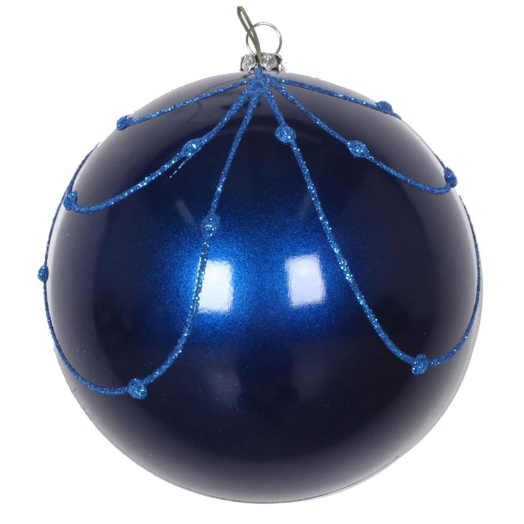 Vickerman 616468 Dark Blue Colored Christmas Tree Ball Ornament